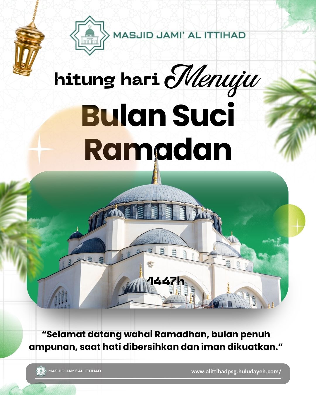 Hitung Hari Menuju Bulan Suci Ramadan 1447 H